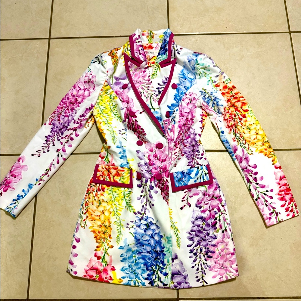Floral Blazer Dress Small